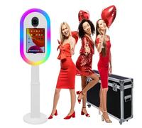 Photo Booth per iPad 10,2" 11" 11" 12,9" e per fotocamera, telecomando, custodia da volo, supporto portatile 2 in 1 per selfie e eventi di noleggio per feste (bianco, macchina per fototesse)