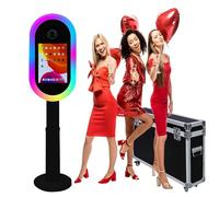 Photo Booth per iPad 10,2" 11" 11" 12,9" e per fotocamera, telecomando, custodia da volo, supporto portatile 2 in 1 per selfie Photobooth per eventi di noleggio feste (nero, macchina per fototesse)