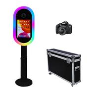 Photo Booth per iPad 10,2" 11" 11" 12,9" e per fotocamera, telecomando, custodia da volo, supporto portatile 2 in 1 per selfie Photobooth per eventi di noleggio feste (nero, macchina+fotocamera)