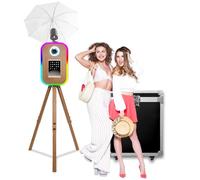 Photo Booth per iPad 10.2"-33cm per fotocamera con ombrello torcia | Luce RGB, regolabile in altezza, controllo APP remoto, custodia per volo, macchina fotografica portatile per eventi (macchina