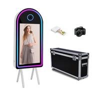 Photo Booth portatile a specchio magico con fotocamera touch screen da 32 pollici con luce RGB e custodia per selfie macchina fotografica per eventi (macchina fotografic macchina fotografic