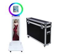 Photo Booth portatile compatibile con iPad, con luce ad anello RGB e controllo app per live streaming/trucco/video YouTube/TikTok e qualsiasi evento (bianco D (LCD), Photo Booth Machine)