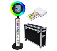 Photo Booth portatile per i-Pad 10,2", 11", 11", 12,9", 33,0 cm, macchina per selfie portatile, supporto regolabile, per feste (nero, cabina fotografica i-Pad + mini stampante)