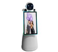 Photo Booth Robot con fotocamera DSLR, specchio magico, controllo app, stampa selfie e luci LED per intrattenimento eventi e divertenti esperienze interattive