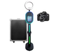 Photo Booth Selfie Station compatibile con iPad, controllo remoto o app, sincronizzazione musica, supporta il collegamento di fotocamera e stampante (nero, Photo Booth Machine + fotocamera)
