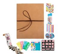 Photo Card Album - Folding Stationery Supplies With 12 Color Markers | Sentimental Scrap Book | For New Year Boyfriend Travel Valentines Adventure Birthday Bridal Couples Date Graduation Memories