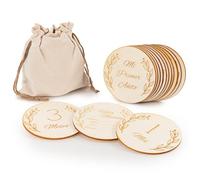 Photo card in legno per traguardi mensili, dischi mensili in legno per neonati, targhette per traguardi mensili 12 mesi, Hello World, regalo perfetto per futuri genitori, 14 pezzi, Molte Lingue