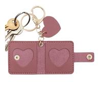 Photo Keychain-Keychain con cornice per foto | Stampa fotografica su coeur in sintetico | Album personalizzato | Libro di immagini per famiglia, fidanzato, coppie, cane, Viola, Consulte la descripción