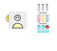 Photo Printer Pocket Thermal Label Printer Portable Bluetooth Wireless Receipt Label Sticker Printer Paper (Color: Yellow Add 9 Rolls)