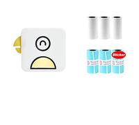 Photo Printer Pocket Thermal Label Printer Portable Bluetooth Wireless Receipt Label Sticker Printer Paper (Color: Yellow Add 6 Rolls)