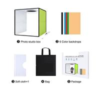 Photo Studio Ring LED 30cm Light Box Shooting Tent Desktop Box Kit con 6 colori Sfondi Fotografia LightBox Kit Per la fotografia in studio(Groen)