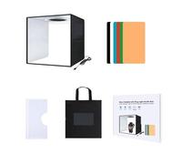 Photo Studio Ring LED 30cm Light Box Shooting Tent Desktop Box Kit con 6 colori Sfondi Fotografia LightBox Kit Per la fotografia in studio(Noir)