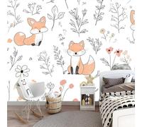 Photo Wallpaper Vertical Stripes Abstract Design 300 x 210 cm for Living Room Children's Room Bedroom Hallway 3D Effect Nonwoven Wallpaper Motif Wallpaper Motif Wallpaper Resistente ai raggi UV Orange