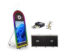 PhotoBooth Specchio ad arco portatile da 165 cm, con stampa, touch screen da 43 pollici, stampa istantanea con specchio fotografico (Bianco, 43''Arch Mirror Photo Booth+Mini Print)