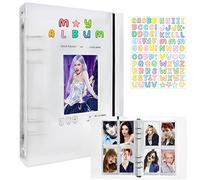 Photocard Binder A5 Kpop Photocard Holder, 200 tasche Large Capacity Kpop Photo Card Binder, Refillable A5 6 anelli Photo Card Album, Waterproof PVC Free Clear K-Pop Album with DIY Letter Sticker