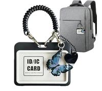 Photocard Holder Card Storage with Spring Spiral Lanyard