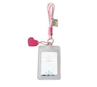 Photocard Holder - Cute Double Slots Keychain, PU Card Holder with Heart Charm | Decorative Keychain for Purse, Handbag, Car, School, Birthday, Christmas, Valentines, Daily, Thanksgiving, Party, Offic