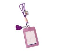 Photocard Holder - Cute Double Slots Keychain, PU Card Holder with Heart Charm | Decorative Keychain for Purse, Handbag, Car, School, Birthday, Christmas, Valentines, Daily, Thanksgiving, Party, Offic