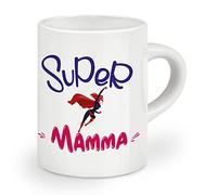 PHOTOCITY Tazzina da caffè - Tazzina espresso in ceramica festa della mamma - idea regalo festa della mamma - tazzina caffe in ceramica personalizzata con testo già pronta (super_mamma)