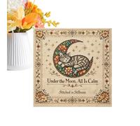 Photography Backdrop - Modern Calming Cat Moon Pattern, Indoor Decorative Background Cloth with High Definition Print Fabric, Light Friendly Display Function, Ideal for Livingroom Party Photography