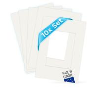PHOTOLINI 10 x Passe-partout Bianchi da 21x30 cm / A4 (13x18 cm)