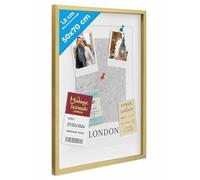 PHOTOLINI 3D cornice 50x70 cm oro, profonda con vetro e passe-partout, cornice per oggetti fino a 1,5 cm di profondità, legno MDF - perfetta per il fai da te e come regalo