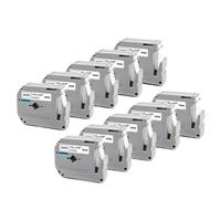 PHOVYAFI 10 pacchetti neri su etichette bianche compatibili con nastro per etichette Mk231 etichetta da 12 mm per nastro(Black on White)
