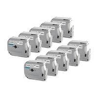 PHOVYAFI 10 pacchetti neri su etichette bianche compatibili con nastro per etichette Mk231 etichetta da 12 mm per nastro(Black on Clear)