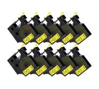 PHOVYAFI 10 pacco da 12 mm nero su nastro di etichetta bianca compatibile con d1 45013 45016 45017 45018 45019 45020 per etichettale 160 280(Black on Yellow)