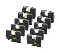 PHOVYAFI 10pcs Etichetta del tubo di restringimento di calore Compatibile con HSE-25 HSE-221 HSE-231 HSE-241 HSE-251 HSE-611 HSE-631 Disponibile in 9 mm(Black on White)