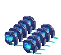 PHOVYAFI 10pk trasparente ripieno di nastro trasparente 12mm 12267 91331 91203 Compatibile con la macchina etichetta LT-100H LT-100T e modelli simili(Black on Green)