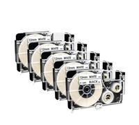 PHOVYAFI 12 mm 5pk xr 12WE nastro per la etichetta compatibile in nero sulla sostituzione bianca per KL 60 etichetta macchina xr12we xr 12we(Black on White)