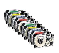 PHOVYAFI 12 mm 5pk xr 12WE nastro per la etichetta compatibile in nero sulla sostituzione bianca per KL 60 etichetta macchina xr12we xr 12we(Mixed Color)
