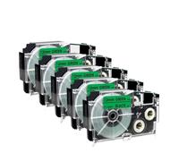 PHOVYAFI 12 mm 5pk xr 12WE nastro per la etichetta compatibile in nero sulla sostituzione bianca per KL 60 etichetta macchina xr12we xr 12we(Black on Green)