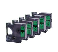 PHOVYAFI 12 mm Black su nastro di etichetta bianca compatibile con D1 45013 45016 45017 45018 45019 45020 per etichettale 160 280(5PK-Black-on-Green)