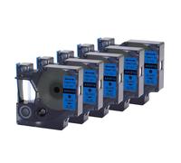 PHOVYAFI 12 mm Black su nastro di etichetta bianca compatibile con D1 45013 45016 45017 45018 45019 45020 per etichettale 160 280(5PK-Black-on-Blue)