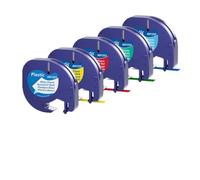 PHOVYAFI 12mm 5pk Multicolor Plastic Etichetta di carta etichetta 4M Compatibile con etichetta LT100H LT-100T FITS 91200 91201 Modello(Mixed Color)