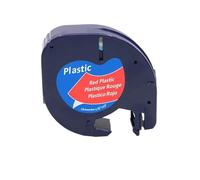 PHOVYAFI 20pcs 12mmx4m etichetta nastro compatibile con modelli di plastica LT-100H LT-100T 91331 91201 12267 18769 18771(20PCS Black on Red)