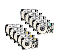 PHOVYAFI 20pcs nero su cartuccia trasparente a nastro trasparente da 9 mm compatibile con XR-9x KL-60 KL-120 KL-70E KL-100E KL-100 KL-200.