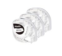 PHOVYAFI 3pcs 12mmx4m Etichetta impermeabile per macchine per l'etichettatura compatibile con LT 100H Labeller e P12 Pro(Black on White)