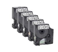 PHOVYAFI 5 pacchetto 12 mm d1 etichetta nastro compatibile con etichetta 160 280 modelli 260d per 45010 45013 45016 45021 45022 45023(Black on Clear)