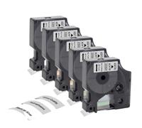 PHOVYAFI 5 pacchetto 12 mm d1 etichetta nastro compatibile con etichetta 160 280 modelli 260d per 45010 45013 45016 45021 45022 45023(Black on Silver)