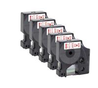 PHOVYAFI 5 pacchetto 12 mm d1 etichetta nastro compatibile con etichetta 160 280 modelli 260d per 45010 45013 45016 45021 45022 45023(Red on White)
