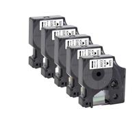 PHOVYAFI 5pcs 12mm d1 etichetta nastro compatibile con etichetta 160 280 Riferimento 45013 45010 45018 45023 45024 cartuccia etichetta(5PK Black on White)