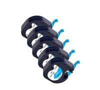 PHOVYAFI 5pcs nastro per etichetta bianca compatibile da 12 mm in plastica LT per l'etichetta LT-100H LT100H(Black on Blue)