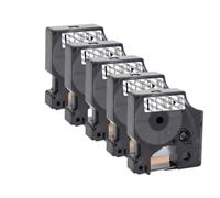 PHOVYAFI 5pk compatibile 12 mm d1 nastro per etichetta 160 280 funziona con 45013 45010 45018 45023 d1 etichetta nastro(Black on Clear)