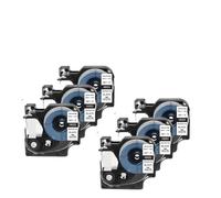 PHOVYAFI 6 tubi di avvolgimento di restringimento compatibili con la stampante etichetta BAL 37 6 pezzi 6/9mm Modelli 18053 18054 18051 18052(9mm Black on White)