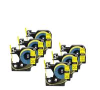 PHOVYAFI 6 tubi di avvolgimento di restringimento compatibili con la stampante etichetta BAL 37 6 pezzi 6/9mm Modelli 18053 18054 18051 18052(6mm Black on Yellow)