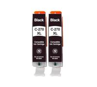 PHOVYAFI Cartucce di inchiostro di sostituzione 6 colori compatibili con PGI-270 CLI-271 per stampanti da 270xl 271xl tra cui MG7720 TS8020 TS9020 TS5020(2PCS BK)