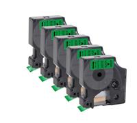 PHOVYAFI Compatibile 45013 d1 12mm nastro per etichetta 160 280 stampante nero su 5pc bianchi 10pcs 45010 45016 45018(5PK Black on Green)